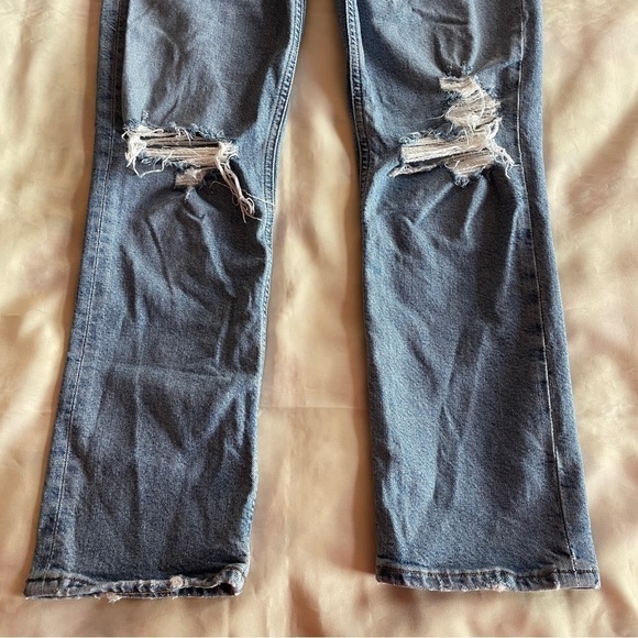 Agolde- Riley High Rise Straight Crop Jeans in Light Wash Whiplash Size 27 - Picture 5 of 10